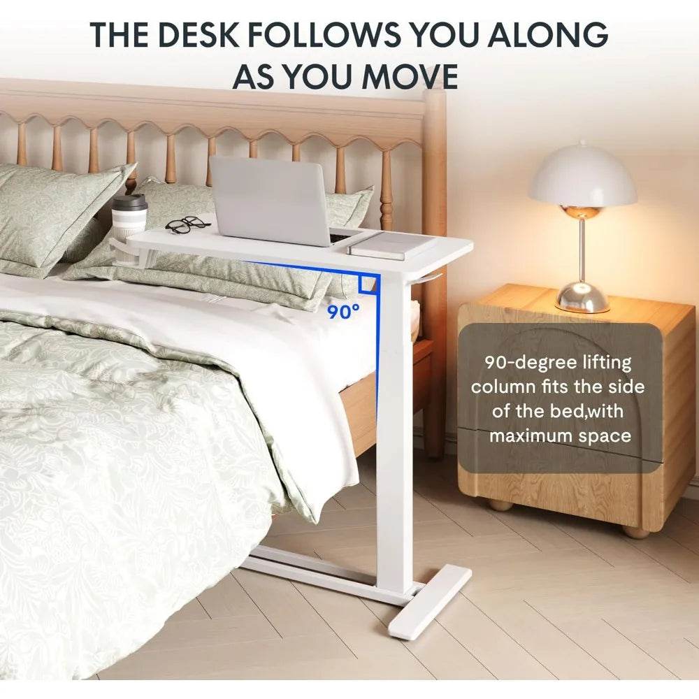 Electric Standing Desk with Drawers, Glass Adjustable Height