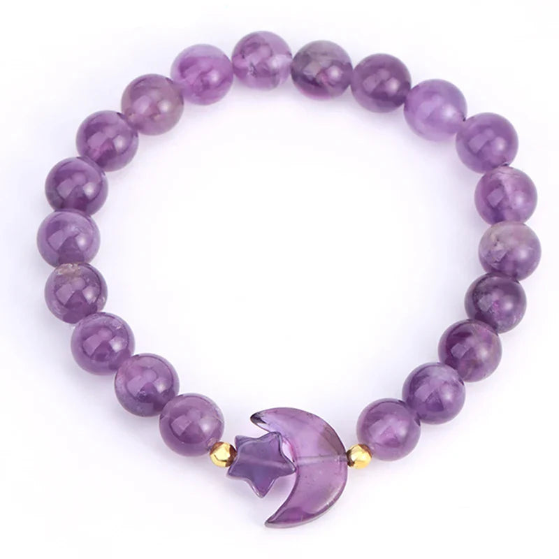 Crescent Moon Stone Bead Bracelets