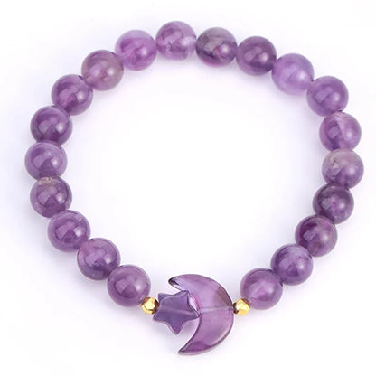 Crescent Moon Stone Bead Bracelets
