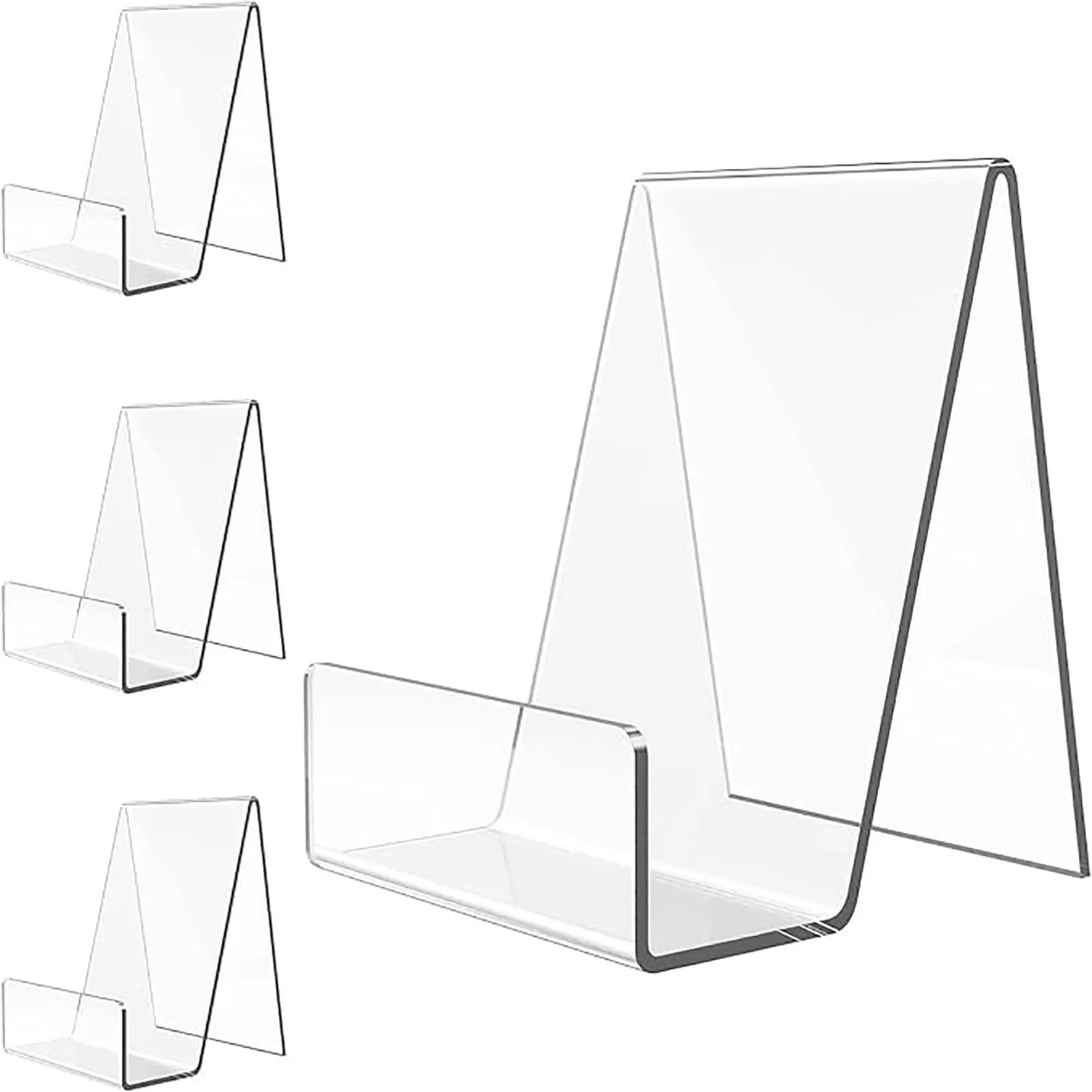 4pCS Acrylic Book Stand Book Holder For Display Clear Easel Stand For Display Transparent Holder For Postcard Sticker Decoration