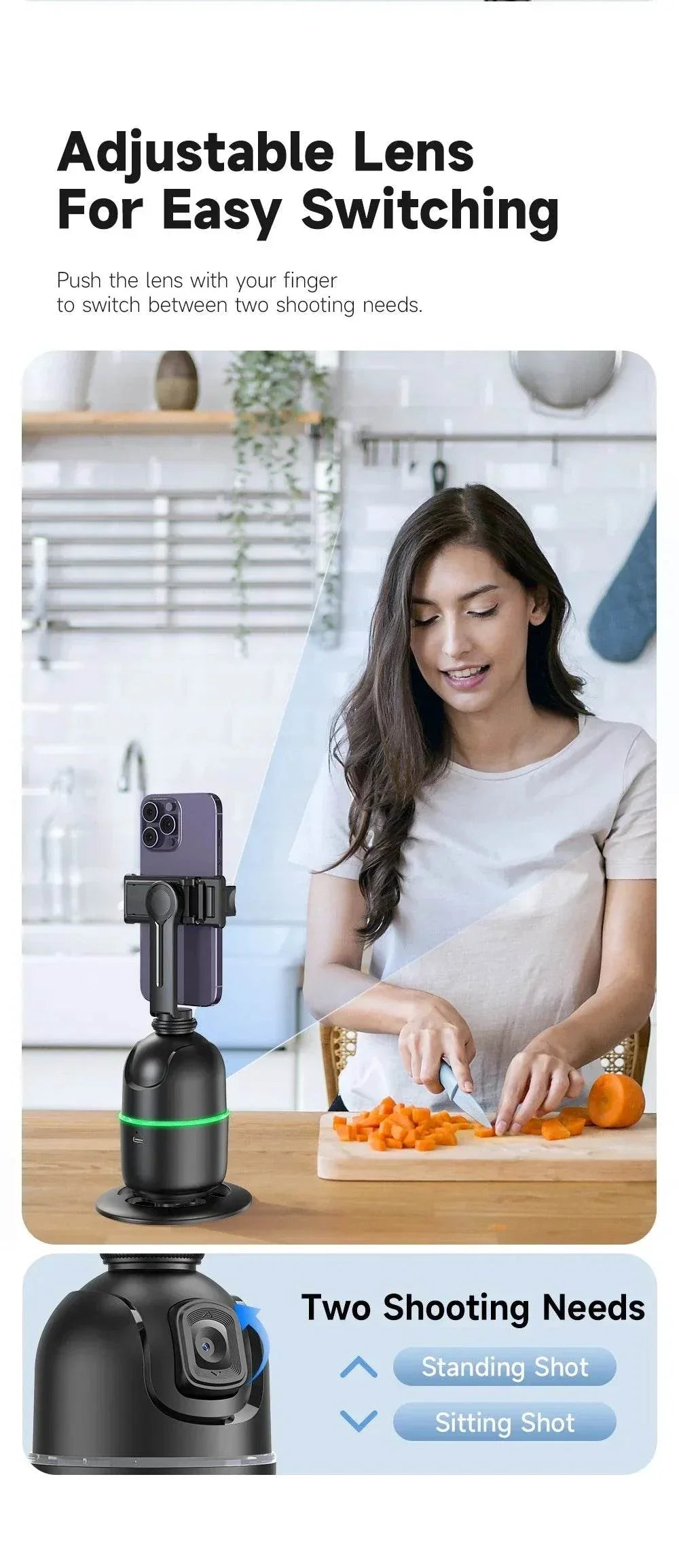 360° Smart Auto Face Tracking Gimbal Stabilizer Tripod