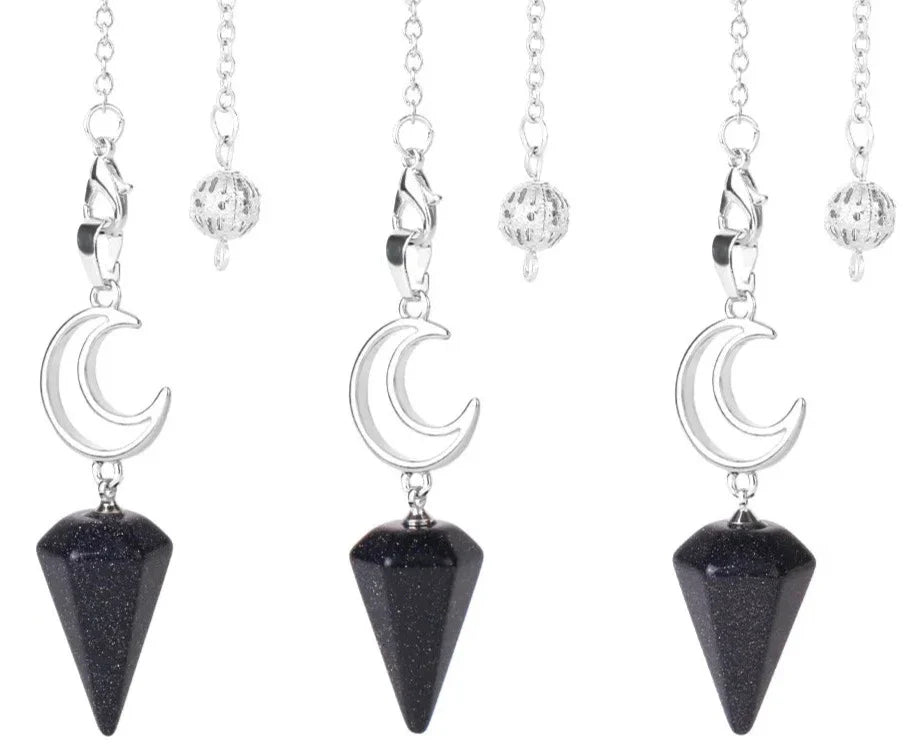 Crystal Crescent Moon Pendulums