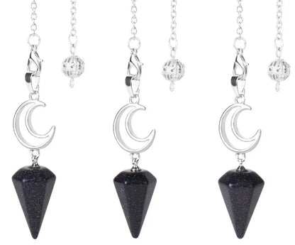 Crystal Crescent Moon Pendulums