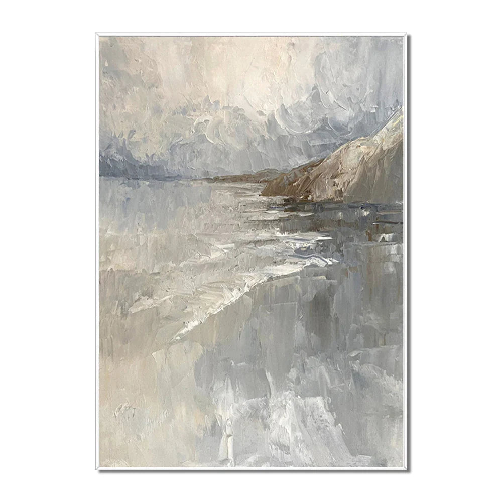 Gray yellow Oil Painting On Canvas Handmade Abstract Landscape Thick Oil Wall Art Hand Painted Large Sized Decoration Paintings