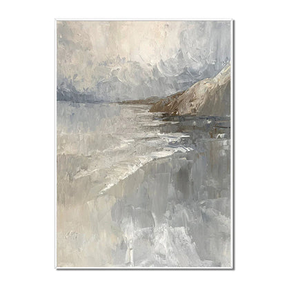 Gray yellow Oil Painting On Canvas Handmade Abstract Landscape Thick Oil Wall Art Hand Painted Large Sized Decoration Paintings