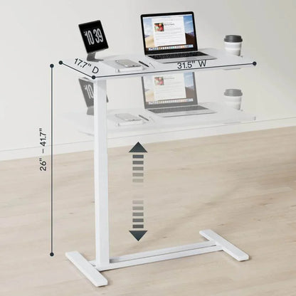 Electric Standing Desk with Drawers, Glass Adjustable Height