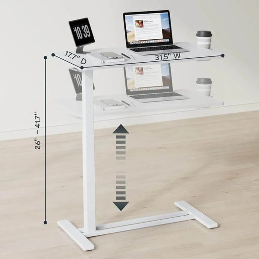 Electric Standing Desk with Drawers, Glass Adjustable Height