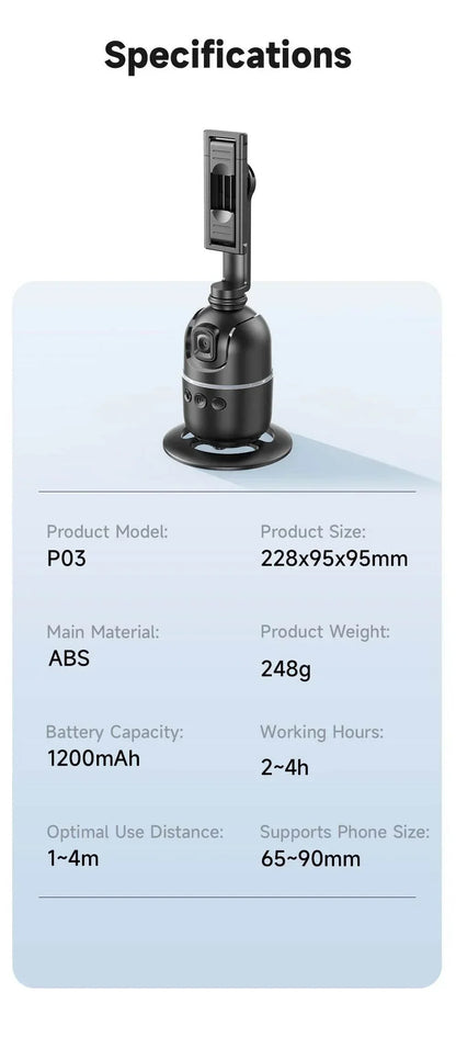 360° Smart Auto Face Tracking Gimbal Stabilizer Tripod
