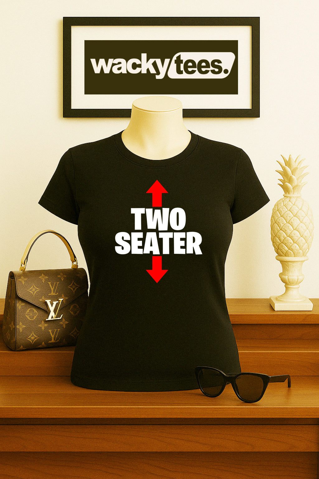 Two Seater Face and Bottom Seat Funny Adult Humor Graphic Tee Shirt
