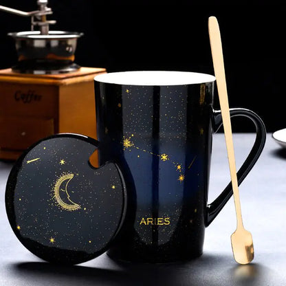 12 Constellations Creative Mug w/ Spoon