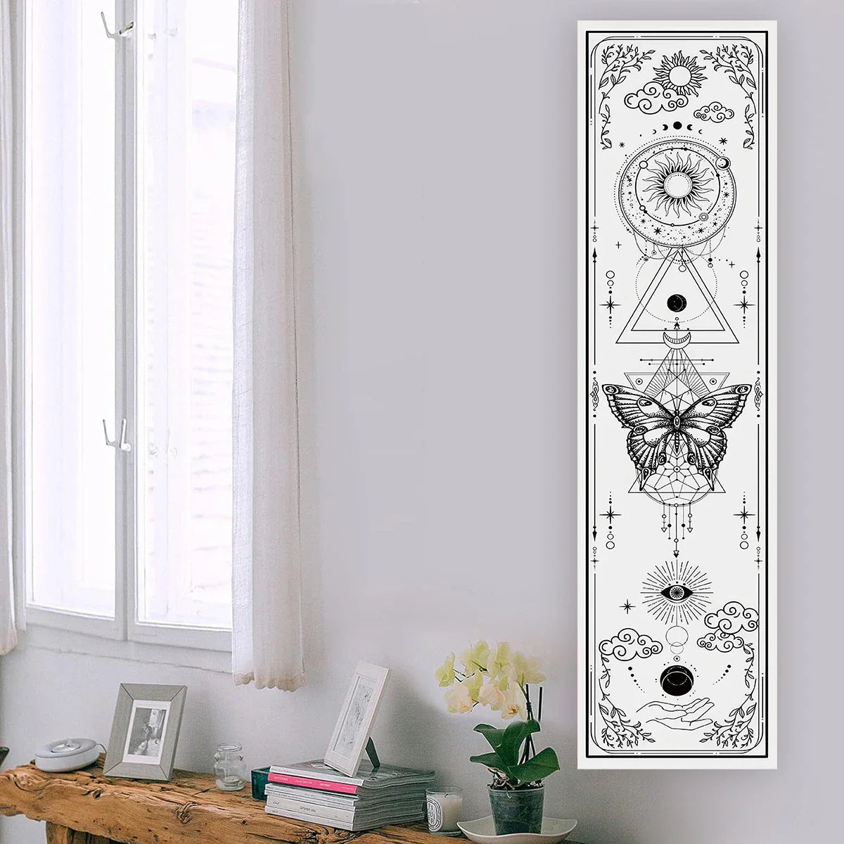 Witchy Sun & Moon Banner Tapestry