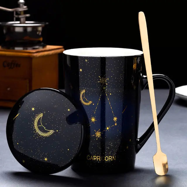 12 Constellations Creative Mug w/ Spoon