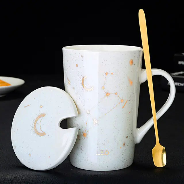 12 Constellations Creative Mug w/ Spoon