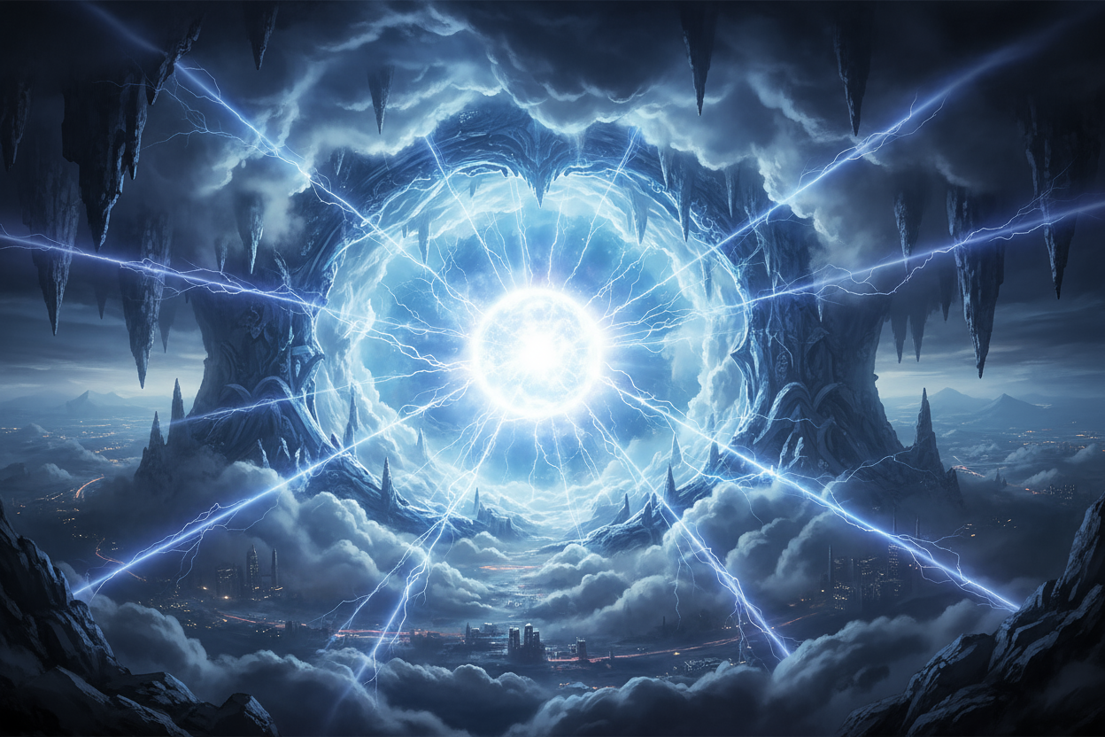 A mysterious cave in the clouds that contains the source of all electricity