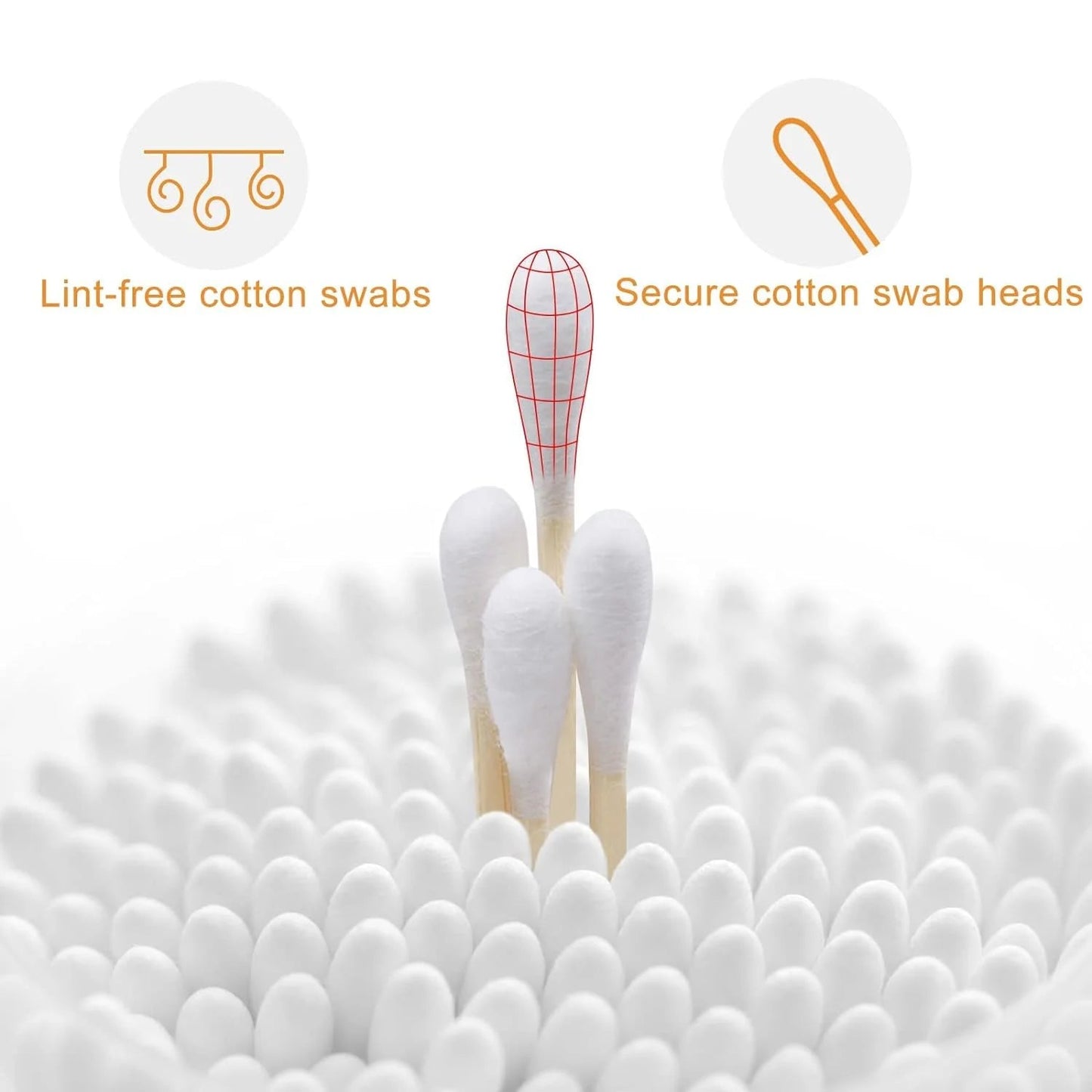 100Pcs Soft Bag Wood Cotton Swab