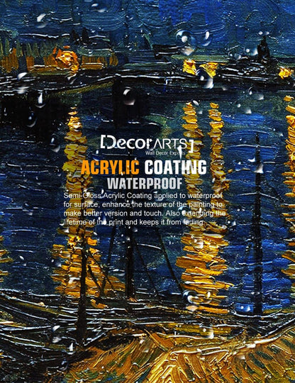 Starry Night Over the Rhone by Van Gogh - Premium Giclee Canvas Print for Stunning Wall Decor (30x24x1.5 inches)