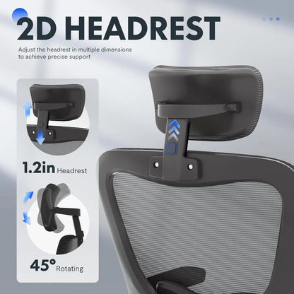 Ergonomic Office Chairs Mesh Computer Desk Chair with 3D Flip-Up Armrests Adjustable Headrest and Lumbar Support Comfy High Bac