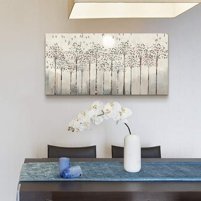 Stunning Abstract Canvas Wall Art with Trees and Birds - Perfect for Living Room, Kitchen, Office & Bedroom Décor - Large Modern Home Decoration Prints