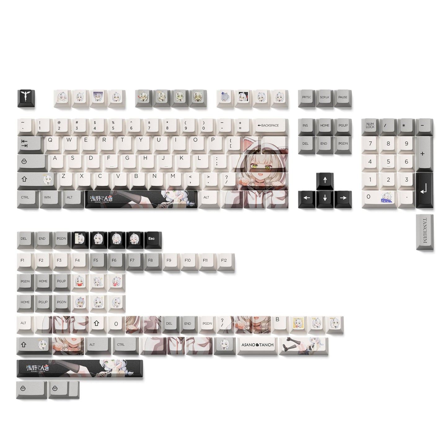 XVX  Asano Touch   Cherry Profile 5-sided Dye-Sub PBT Keycap Set (167-Key)