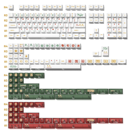 XVX  Dunhuang Cherry Profile Dye-Sub PBT Keycaps Full Set (212-Keys)