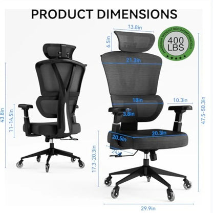 Ergonomic Office Chairs, Home Office Desk Chairs,Black Mesh Office Chair Good for Gaming, Business Meeting, Indoor.