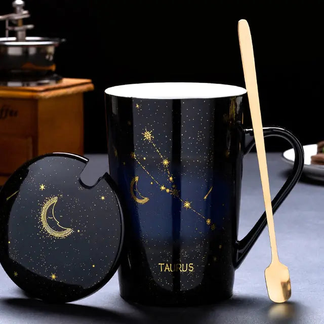 12 Constellations Creative Mug w/ Spoon