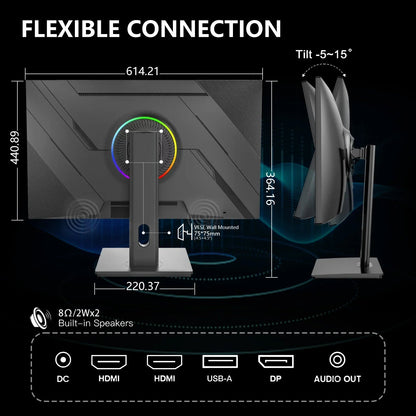 Rehisk 27Inch 180Hz QHD 2K HDR10 Support Gaming Monitor - RE272KV1