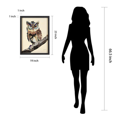 Empire Art Direct "The Wisest Owl" Dimensional Art Collage Hand Signed by Ale...