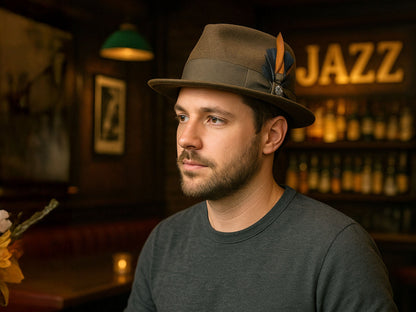 Wool Felt Fedora Hat Classic Roma Stingy