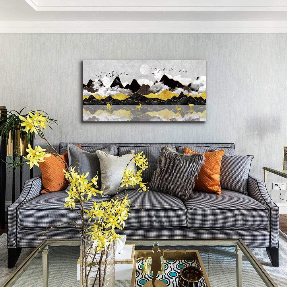 Stunning Black and White Abstract Mountain Canvas Art - Perfect for Living Room, Office, Bedroom, and Bathroom Decor