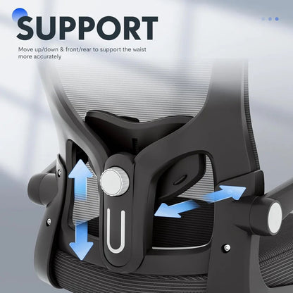 Ergonomic Office Chairs Mesh Computer Desk Chair with 3D Flip-Up Armrests Adjustable Headrest and Lumbar Support Comfy High Bac