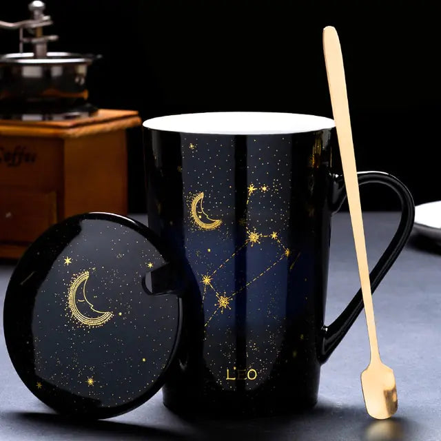 12 Constellations Creative Mug w/ Spoon