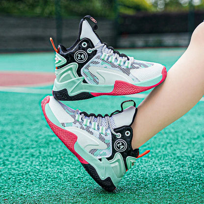 Boys' basketball shoes teenagers' mesh breathable sports shoes