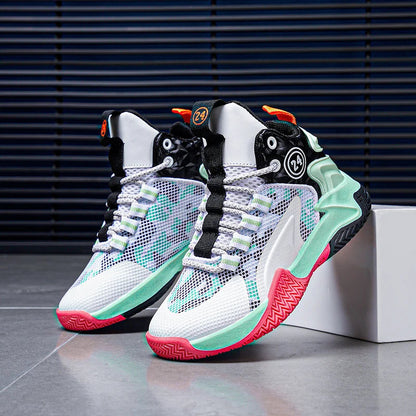 Boys' basketball shoes teenagers' mesh breathable sports shoes