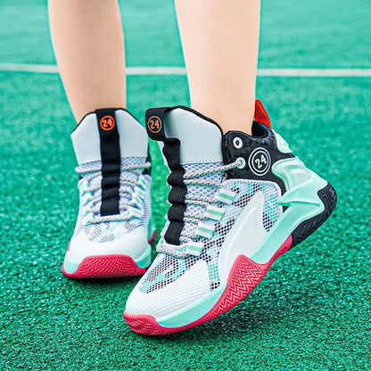 Boys' basketball shoes teenagers' mesh breathable sports shoes