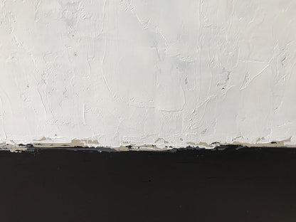 Stunning Hand-Painted Black and White Abstract Canvas Art - Modern Minimalist 76x76cm Decorative Oil Painting for Home Walls