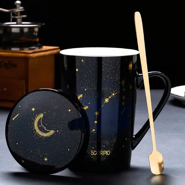 12 Constellations Creative Mug w/ Spoon