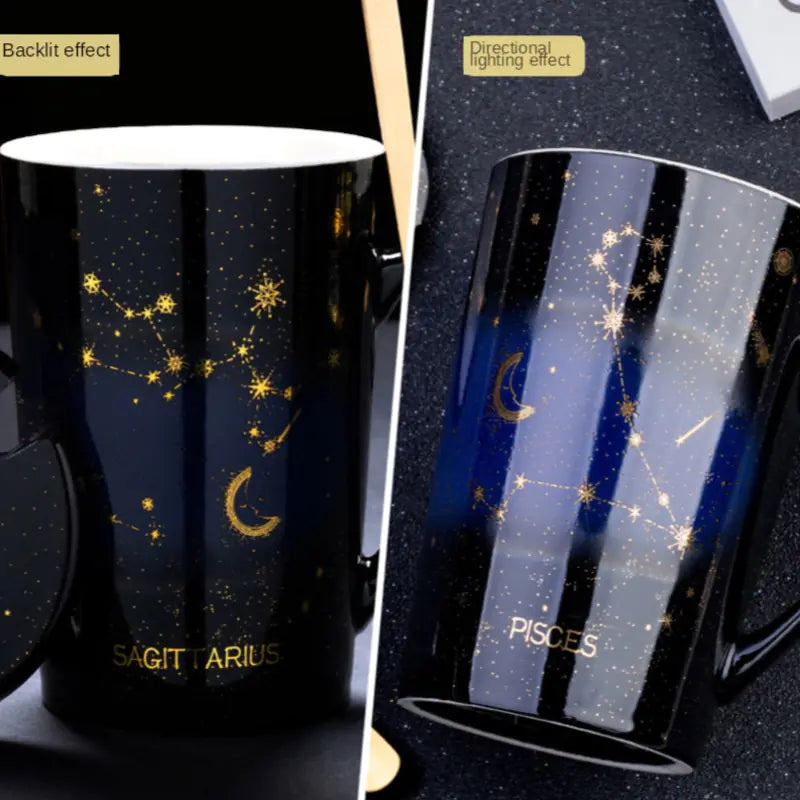 12 Constellations Creative Mug w/ Spoon