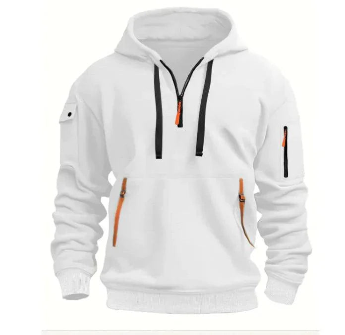 Cotton Dropped Shoulder Hooded Sweatshirt