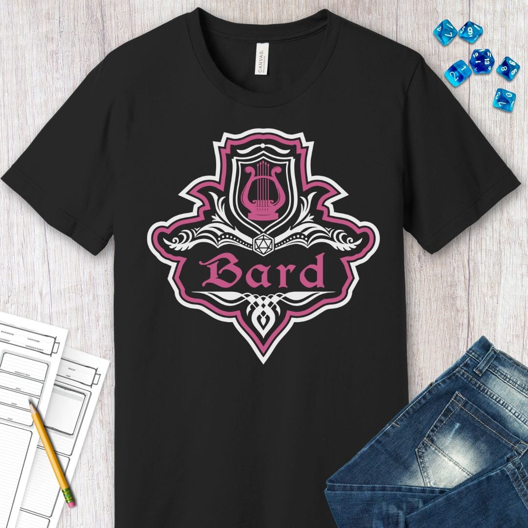 D&D Bard Class Fancy Emblem T-Shirt