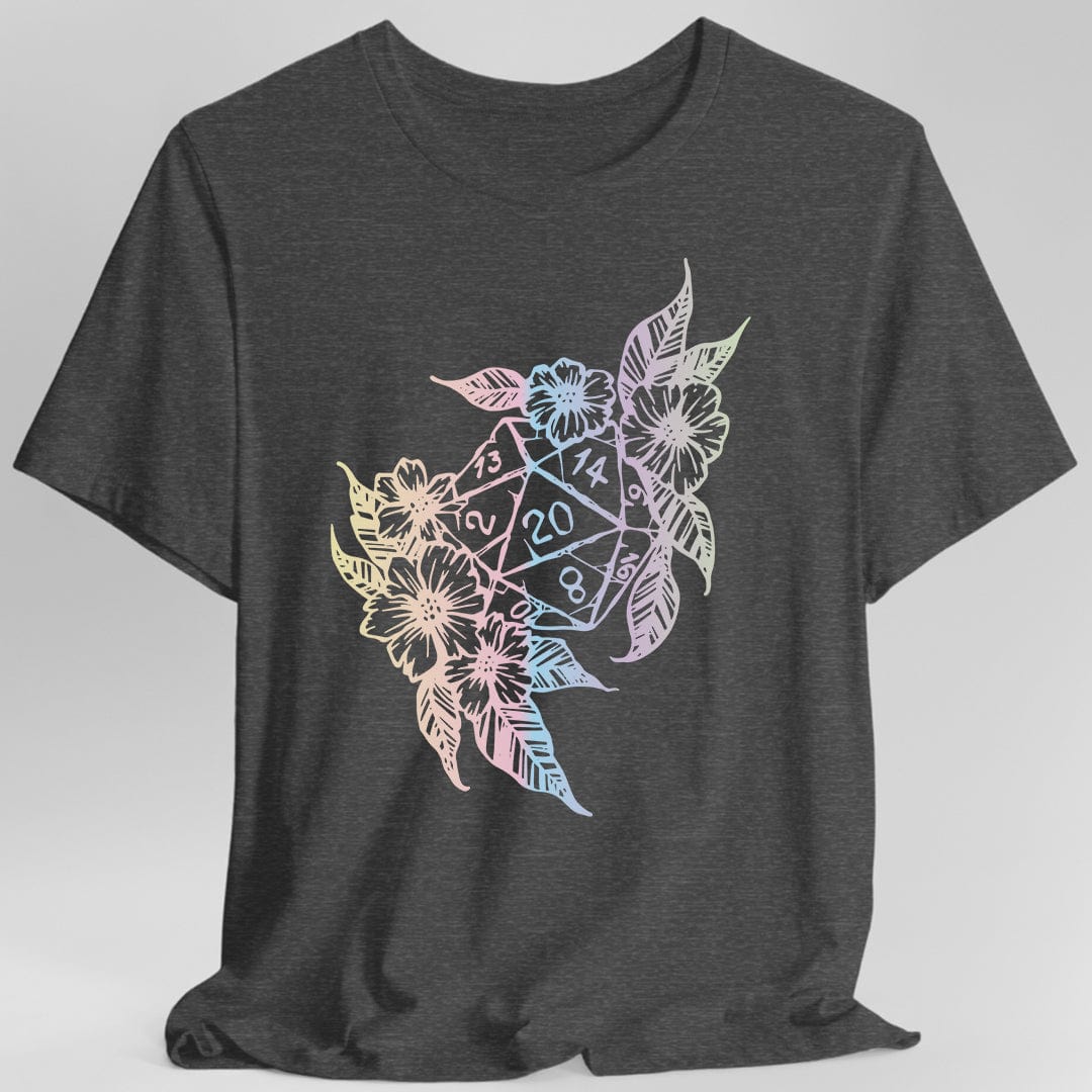 D&D D20 Dice Flower T-Shirt