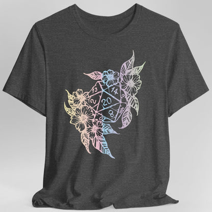 D&D D20 Dice Flower T-Shirt