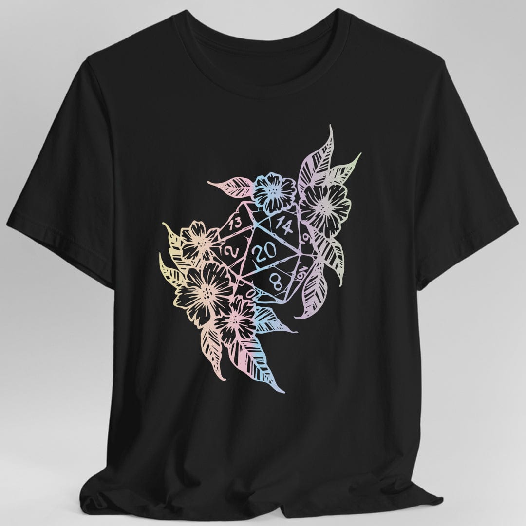 D&D D20 Dice Flower T-Shirt