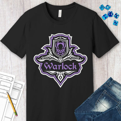 D&D Warlock Class Fancy Emblem T-Shirt