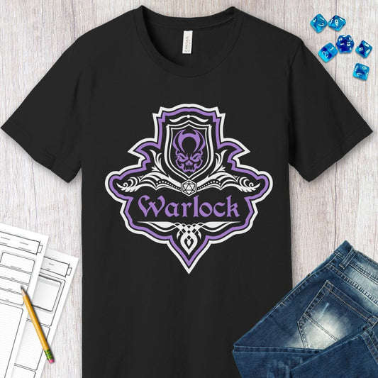 D&D Warlock Class Fancy Emblem T-Shirt