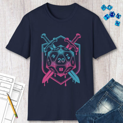 D20 Dice Sword Crest T-Shirt
