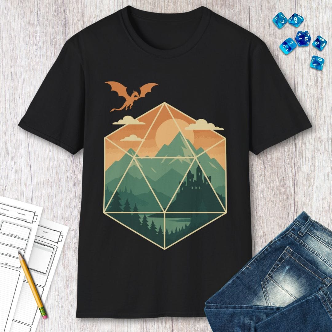 D20 Mountain Landscape T-Shirt