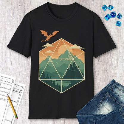 D20 Mountain Landscape T-Shirt