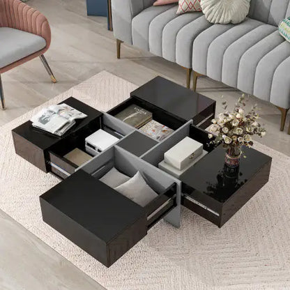 Elegant Square Coffee Table with Concealed Storage