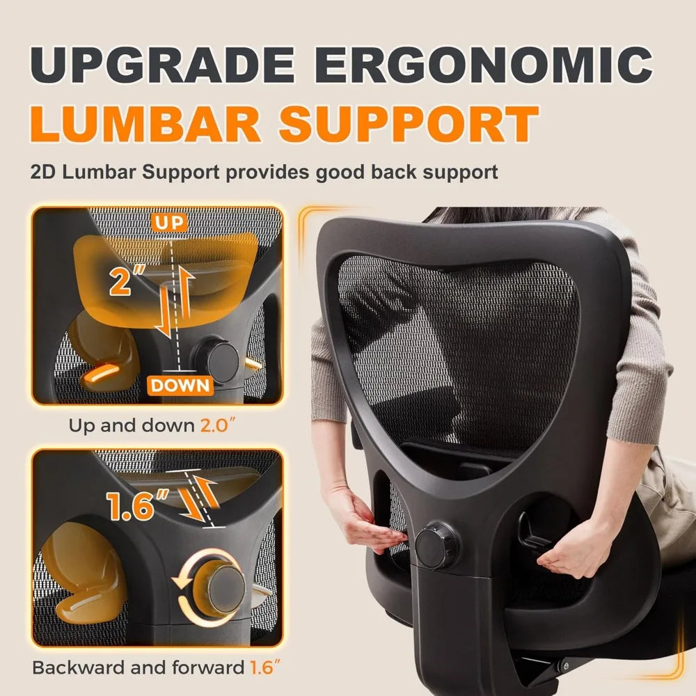 Big and Tall Office Chair 500Lbs, Ergonomic Heavy Duty Mesh Desk Chair, Executive Computer Chairs with Wide Thick Seat, Adjustab